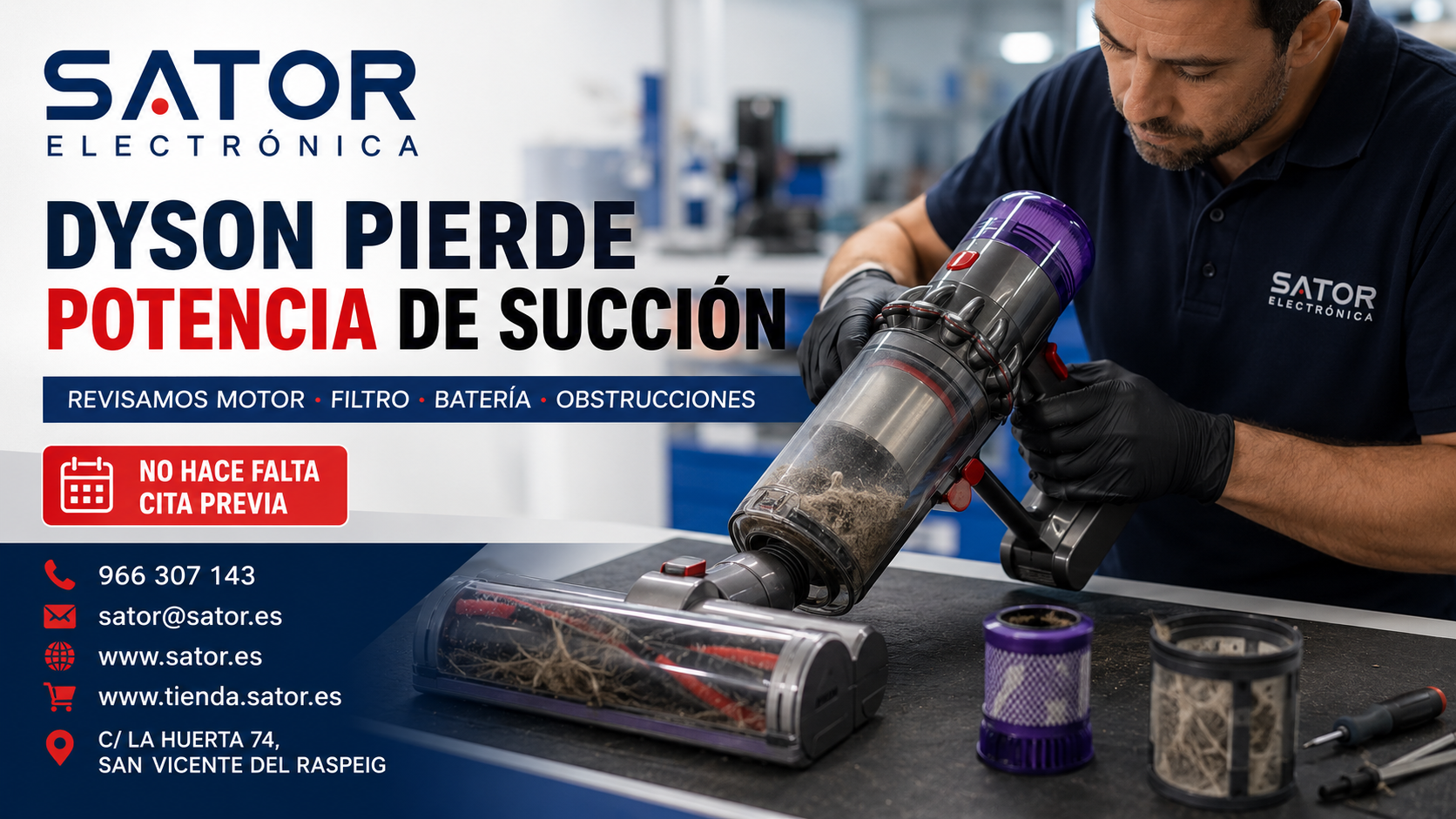 REPARAR DYSON QUE PIERDE POTENCIA DE SUCCIÓN .