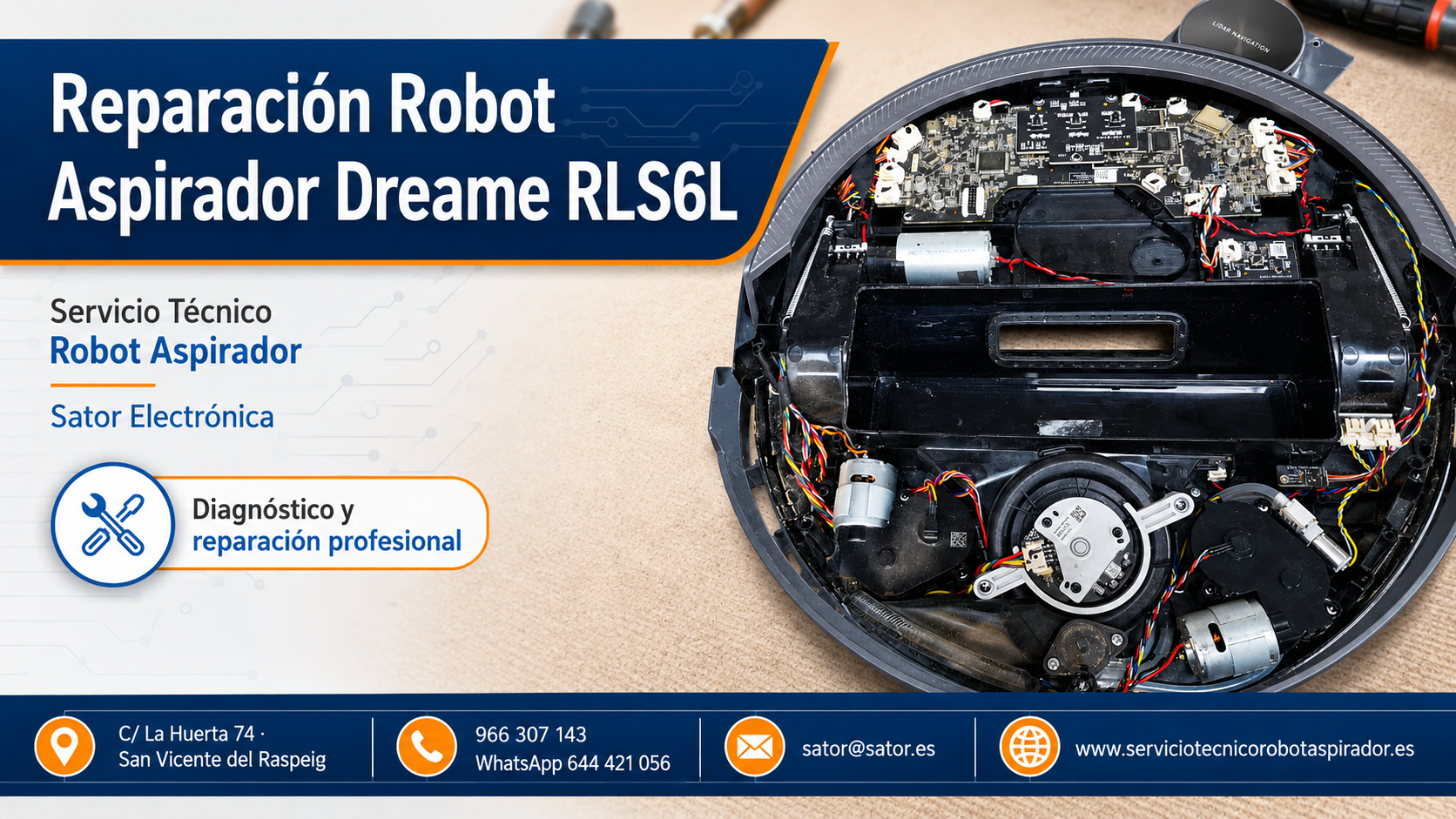 Reparación robot aspirador Dreame RLS6L que falla .