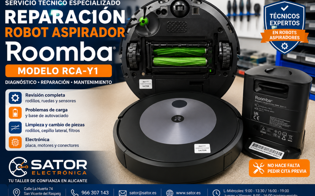Reparación robot aspirador Roomba RCA-Y1 en Alicante